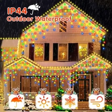JREWDOIN 52FT LED Christmas Lights for Holiday Decoration