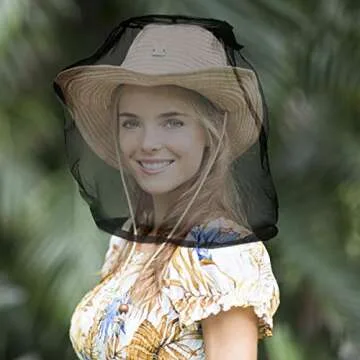 Dami Mosquito Head Net Face Netting - 4 Pack Bug Face Netting Bucket Fly Screen Protection Netting, Hiking, Traveling, Fishing Beekeeping and Gardening Protection