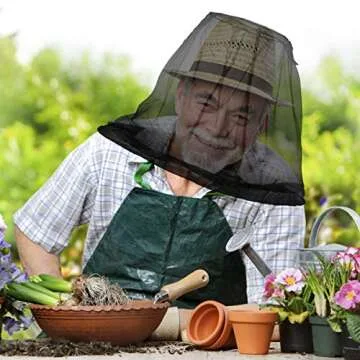 Dami Mosquito Head Net Face Netting - 4 Pack Bug Face Netting Bucket Fly Screen Protection Netting, Hiking, Traveling, Fishing Beekeeping and Gardening Protection