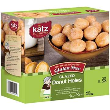 Katz Gluten Free Donuts & Donut Holes Top 8 Flavors Variety Pack | Gluten Free, Dairy Free, Soy Free, Nut Free | Powdered, Glazed, Cinnamon, Glazed Chocolate | Kosher (1 Pack of each, 8 Total))