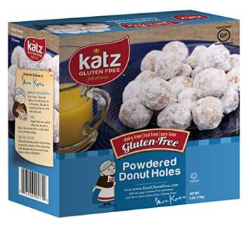 Katz Gluten Free Donuts & Donut Holes Top 8 Flavors Variety Pack | Gluten Free, Dairy Free, Soy Free, Nut Free | Powdered, Glazed, Cinnamon, Glazed Chocolate | Kosher (1 Pack of each, 8 Total))