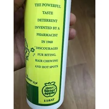 Grannick's Bitter Apple Liquid 1, 8 oz Chewing Deterrent Spray, Anti Chew Behavior Training Aid for Dogs and Cats; Stops Destructive Chewing Licking of Bandages, Paws, Shoes, Fur, Doors and Furniture