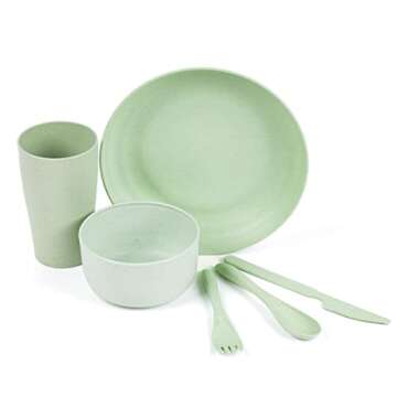 HenoHouseware Eco-Friendly 24 Piece Dinnerware Set