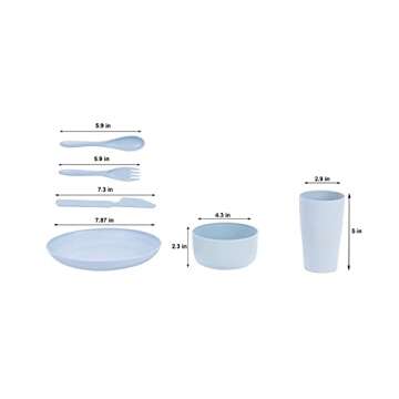 HenoHouseware Eco-Friendly 24 Piece Dinnerware Set