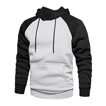 TOLOER Mens Hoodies Pullover - Contrast Color Casual Hoodie for Men - Sports Outwear Sweatshirts Gre...