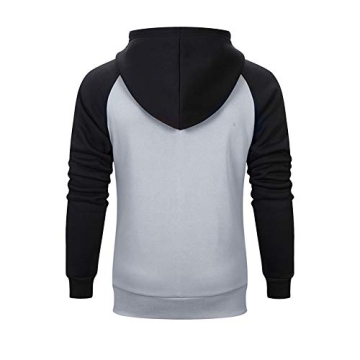 TOLOER Mens Contrast Color Hoodie for Casual Style