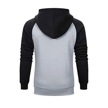 TOLOER Mens Contrast Color Hoodie for Casual Style