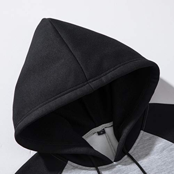 TOLOER Mens Contrast Color Hoodie for Casual Style