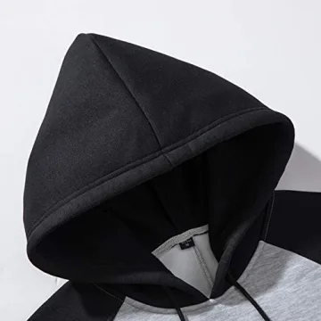 TOLOER Mens Contrast Color Hoodie for Casual Style