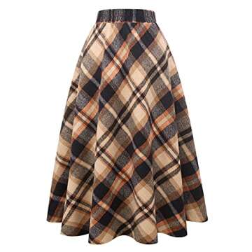 Fall Skirts for Women 2024 Trendy Winter Clothes Fashion Outfits High Waisted A Line Pleated Wool Lo...