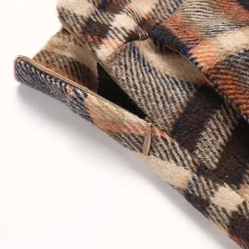 Fall Skirts for Women 2024 Trendy Winter Clothes Fashion Outfits High Waisted A Line Pleated Wool Long Maxi Brown Plaid Skirt, Long Brown, M