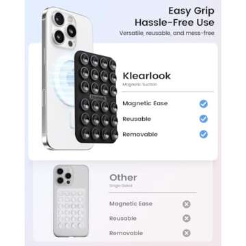 Klearlook Magnetic Suction Phone Mount for Phones - Black