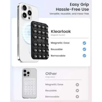 Klearlook Magnetic Suction Phone Mount for Phones - Black