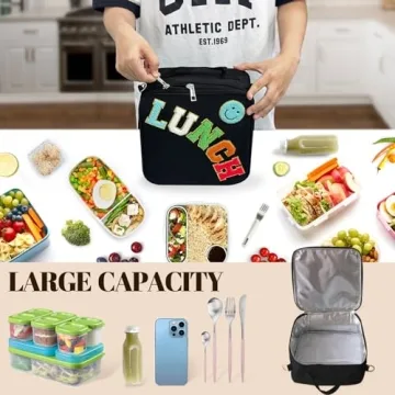 Smiley Insulated Lunch Bag with Adjustable Strap for All Ages