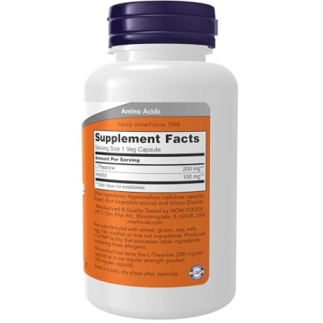 NOW Foods L-Theanine 200 mg Supplement for Stress Relief