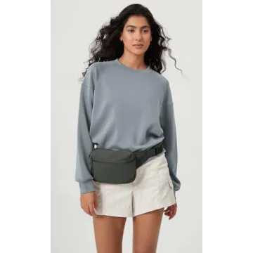 ODODOS 2L Belt Bag for Women Men, Crossbody Fanny Packs with Adjustable Strap Waist Pouch for Workout Hiking Running Travel, Charcoal