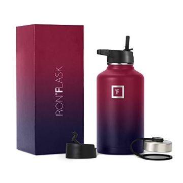 IRON °FLASK Insulated Water Bottle with 3 Lids - 64 oz