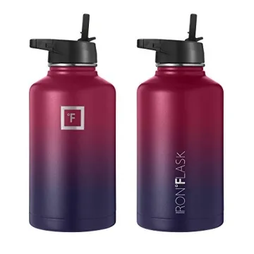 IRON °FLASK Insulated Water Bottle with 3 Lids - 64 oz