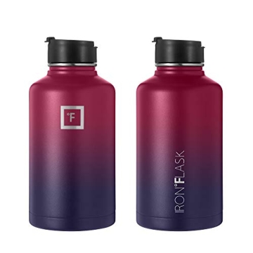 IRON °FLASK Insulated Water Bottle with 3 Lids - 64 oz