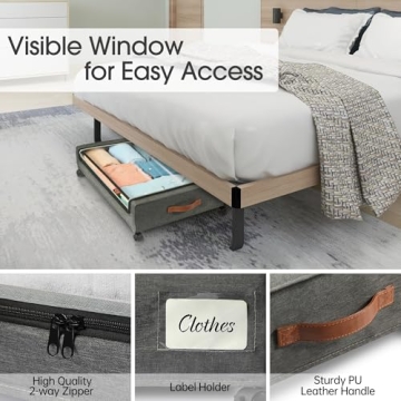 Yecaye 2Pack Under Bed Storage Containers with Wheels