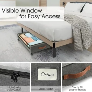 Yecaye 2Pack Under Bed Storage Containers with Wheels