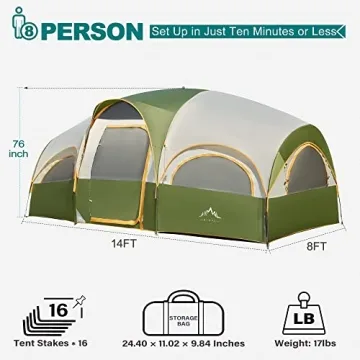GoHimal 8 Person Waterproof Family Camping Tent