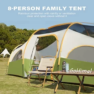GoHimal 8 Person Waterproof Family Camping Tent