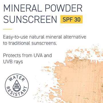 Brush On Block SPF 30 Mineral Powder Sunscreen, Touch of Tan, Refillable, Broad Spectrum, Water Resi...