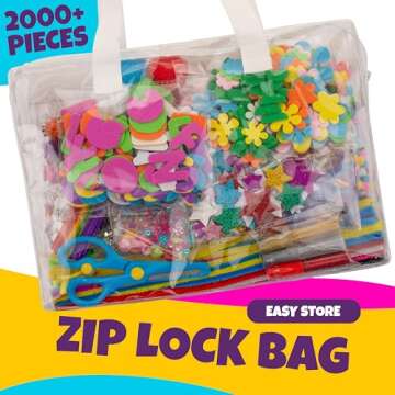 Blue Squid 2000+ Piece Craft Supplies for Kids