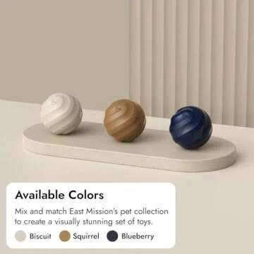 East Mission Single, Aesthetic Fetch & Play Dog Ball Toy with Beef Flavor and Squeaker, Natural Rubber/Latex, Medium Sized (2.5”) Neutral Colors (Beige)