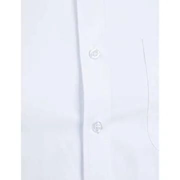 ZEROYAA Men's Long Sleeve Dress Shirt Solid Slim Fit Casual Business Formal Button Up Shirts with Pocket ZSSCL01 White XX-Large