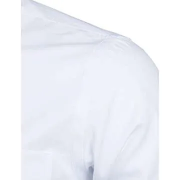 ZEROYAA Men's Long Sleeve Dress Shirt Solid Slim Fit Casual Business Formal Button Up Shirts with Pocket ZSSCL01 White XX-Large
