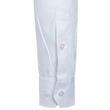 ZEROYAA Men's Long Sleeve Dress Shirt Solid Slim Fit Casual Business Formal Button Up Shirts with Pocket ZSSCL01 White XX-Large