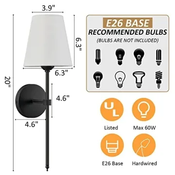 KUAUGST Elegant Wall Sconces Set of 2 for Any Room