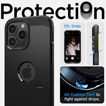Spigen Tough Armor MagFit Designed for iPhone 14 Pro Max Case (2022) [Kickstand] [Military-Grade Protection] Compatible with MagSafe - Black