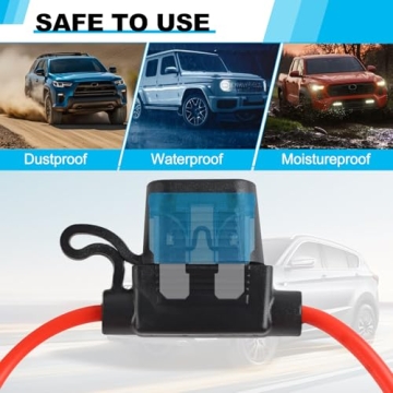 Cooclensportey 12AWG Inline Fuse Holder Pack Waterproof