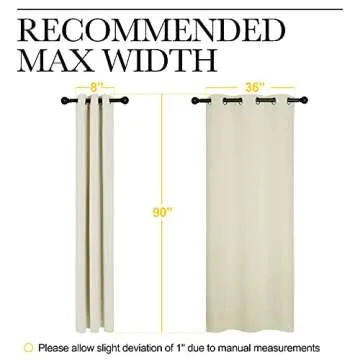 NICETOWN Room Darkening Curtain Panels - 90 Inch Elegant Drapes