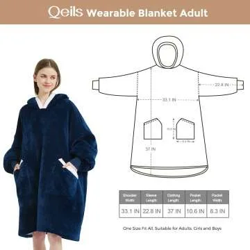 Cozy Oversized Wearable Blanket Hoodie - Fleece Comfort