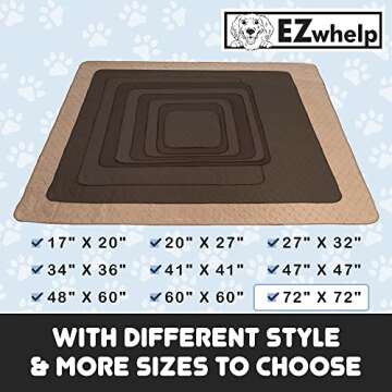 EZwhelp Reusable Dog Pee Pads - Waterproof Training Pads for Dogs - Washable & Sanitary - Rounded Co...