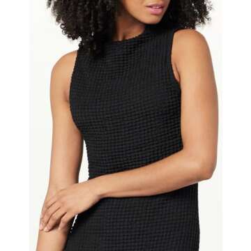 The Drop Women's Lena High Neck Textured Midi Dress