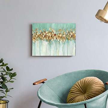 WALLSUP Abstract Green Art Canvas - Modern Wall Decor