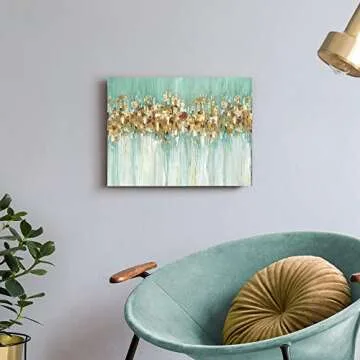 WALLSUP Abstract Green Art Canvas - Modern Wall Decor