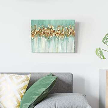 WALLSUP Abstract Green Art Canvas - Modern Wall Decor