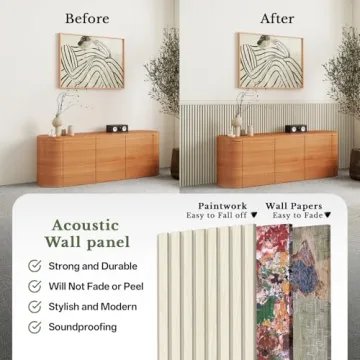 MISSDAY Wood Slat Acoustic Wall Panels for Home Decor