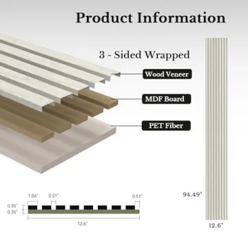 MISSDAY Wood Slat Acoustic Wall Panels for Home Decor