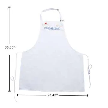 VOREAD White Apron for Halloween Costume with Button Nametag and Headband (White)