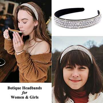 Stylish Wecoe Rhinestone Headband for Women and Girls