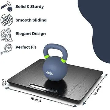 Ibyx Elegant Sliding Tray for Your Coffee Maker & Heavy Kitchen Appliances - Sturdy, Slides Easily from Under The Cabinet (Black, 16" W x 13" D)