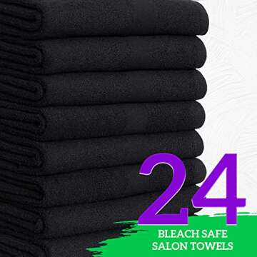 GREEN LIFESTYLE Black Bleach Proof Towels Bulk Sets 100% Cotton 16' X 25' Premium Spa Quality, Super...