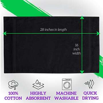 Premium Black Bleach Proof Towels for Salon and Gym